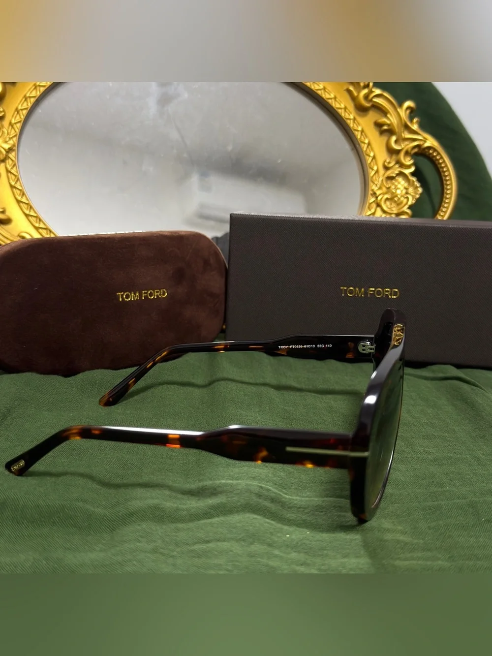 Tom Ford Tortoiseshell Shield Sunglasses with Brown Gradient Lenses